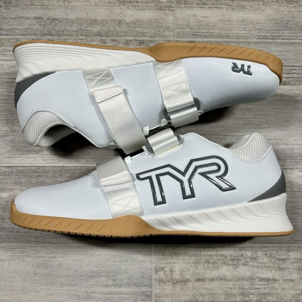 TYR L-1 Lifter Men's 11 Weight Training Powerlifting Gym Shoes White Silver NWOB - Picture 6 of 9